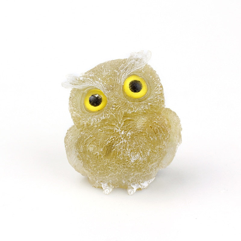 Figurine de Hibou en Cristal Naturel | Fait Main pour Décoration Unique