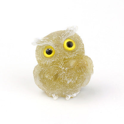 Figurine de Hibou en Cristal Naturel | Fait Main pour Décoration Unique