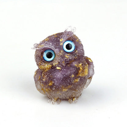 Figurine de Hibou en Cristal Naturel | Fait Main pour Décoration Unique