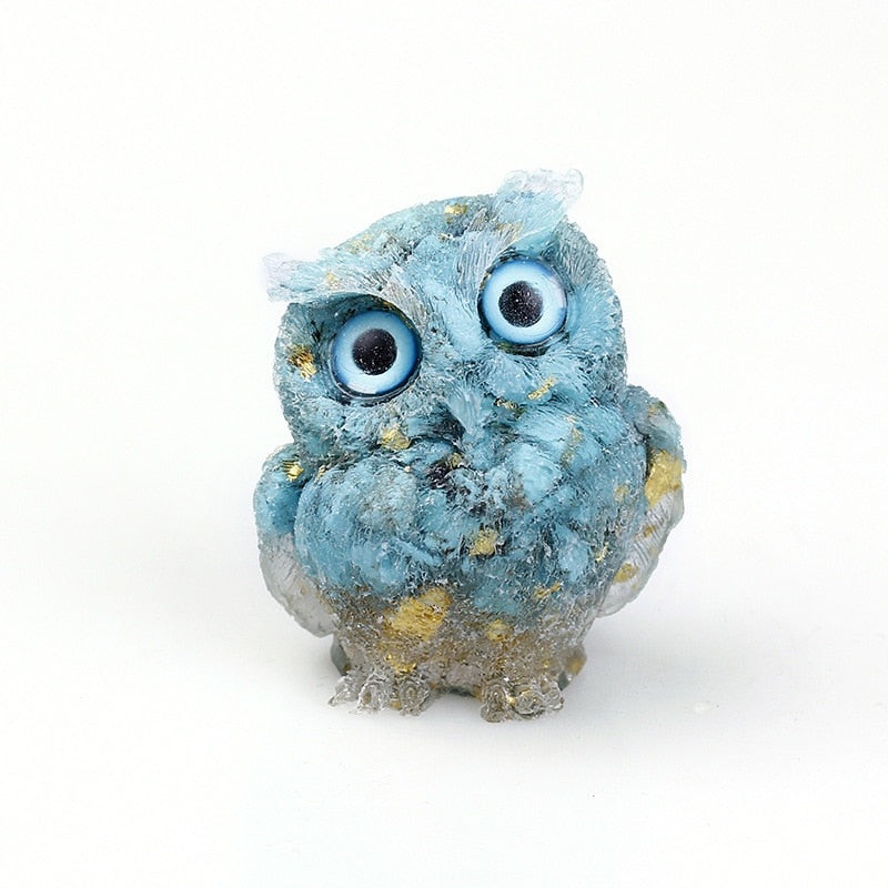 Figurine de Hibou en Cristal Naturel | Fait Main pour Décoration Unique