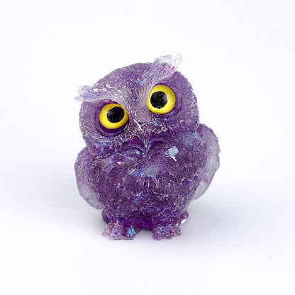 Figurine de Hibou en Cristal Naturel | Fait Main pour Décoration Unique