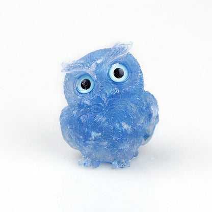 Figurine de Hibou en Cristal Naturel | Fait Main pour Décoration Unique