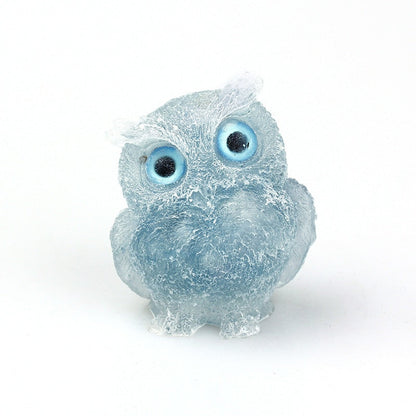 Figurine de Hibou en Cristal Naturel | Fait Main pour Décoration Unique