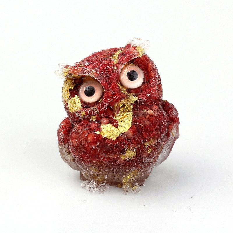 Figurine de Hibou en Cristal Naturel | Fait Main pour Décoration Unique