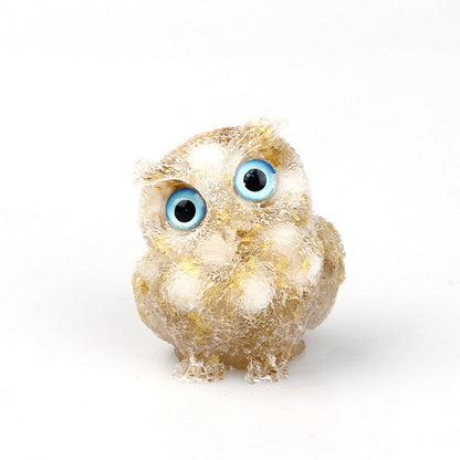 Figurine de Hibou en Cristal Naturel | Fait Main pour Décoration Unique