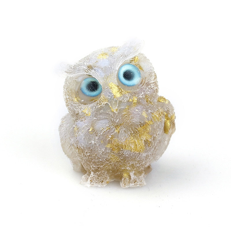 Figurine de Hibou en Cristal Naturel | Fait Main pour Décoration Unique