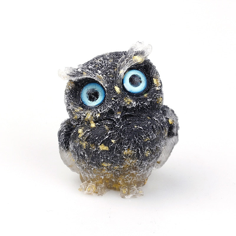 Figurine de Hibou en Cristal Naturel | Fait Main pour Décoration Unique
