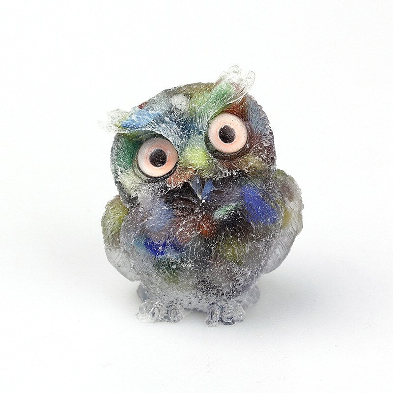Figurine de Hibou en Cristal Naturel | Fait Main pour Décoration Unique