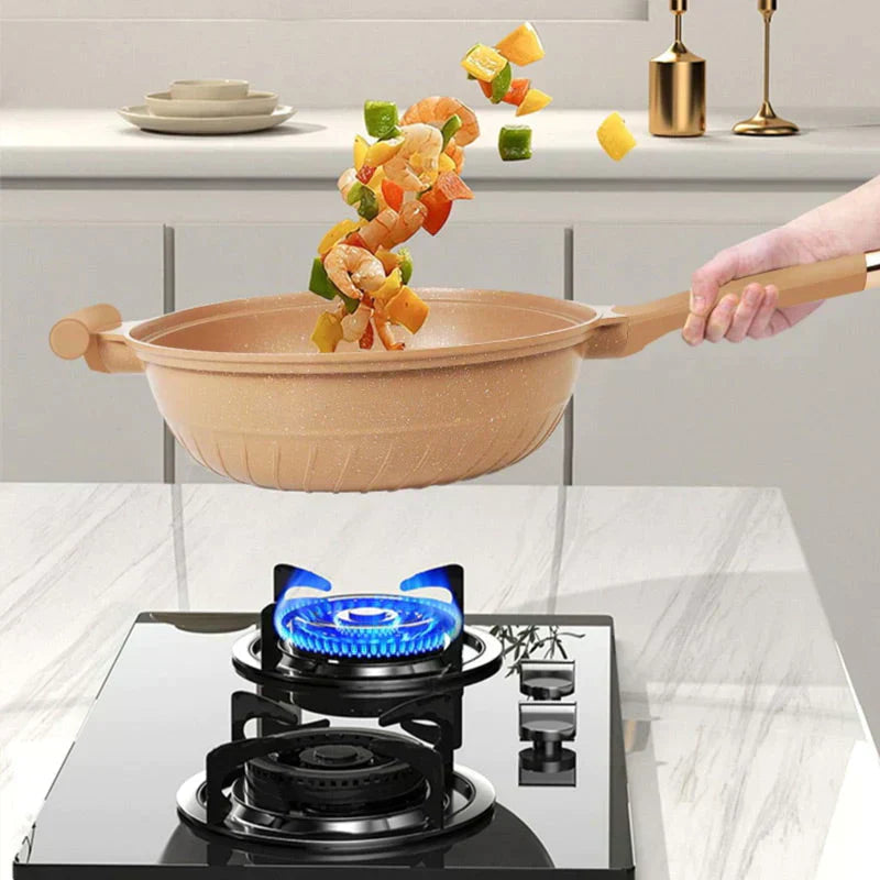 Poêle Wok Multifonctionnelle avec Revêtement Antiadhésif - CookFlex