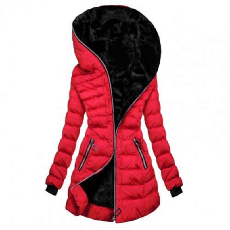 Veste Puffer Longue Femme | Rembourrée, Chaude et À Capuche