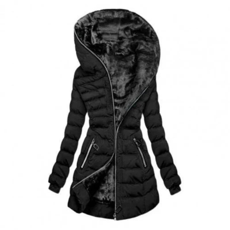 Veste Puffer Longue Femme | Rembourrée, Chaude et À Capuche