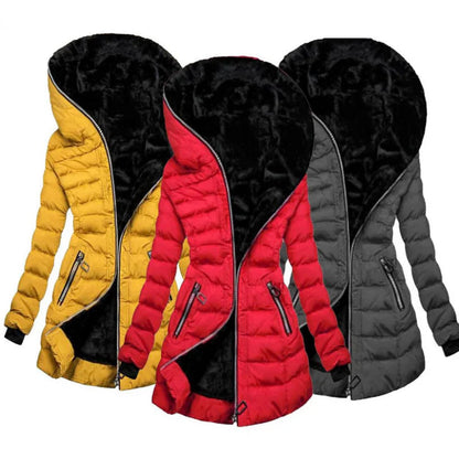 Veste Puffer Longue Femme | Rembourrée, Chaude et À Capuche