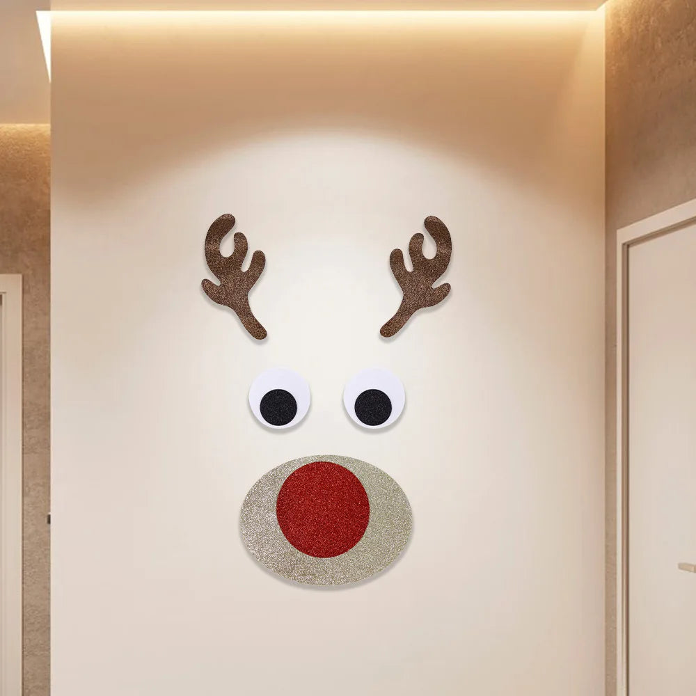 Autocollants de Noël en Dessin Animé | Décoration Festive et Amusante pour Murs