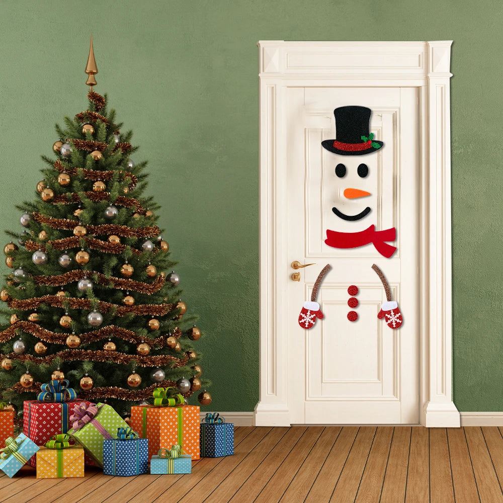 Autocollants de Noël en Dessin Animé | Décoration Festive et Amusante pour Murs