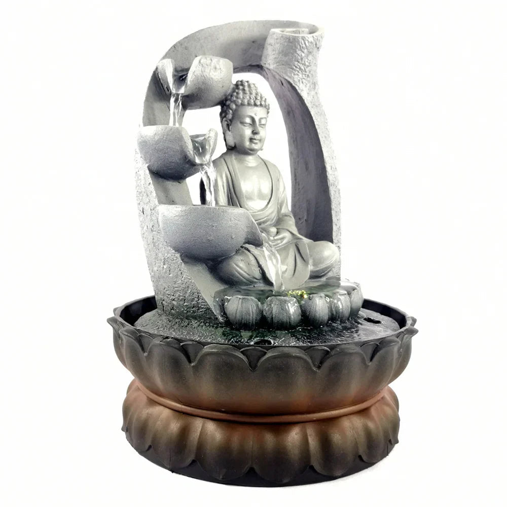 Fontaine d'eau Bouddha décorative | Atmosphère apaisante et méditative