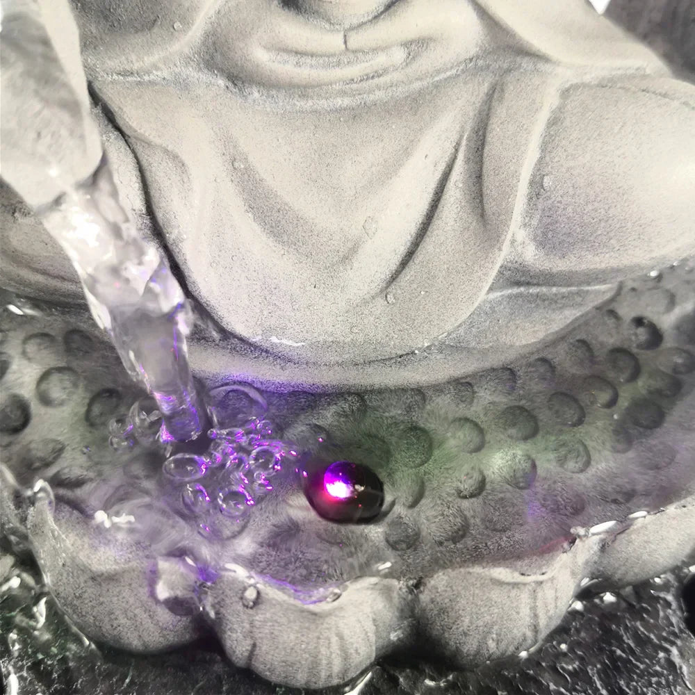 Fontaine d'eau Bouddha décorative | Atmosphère apaisante et méditative