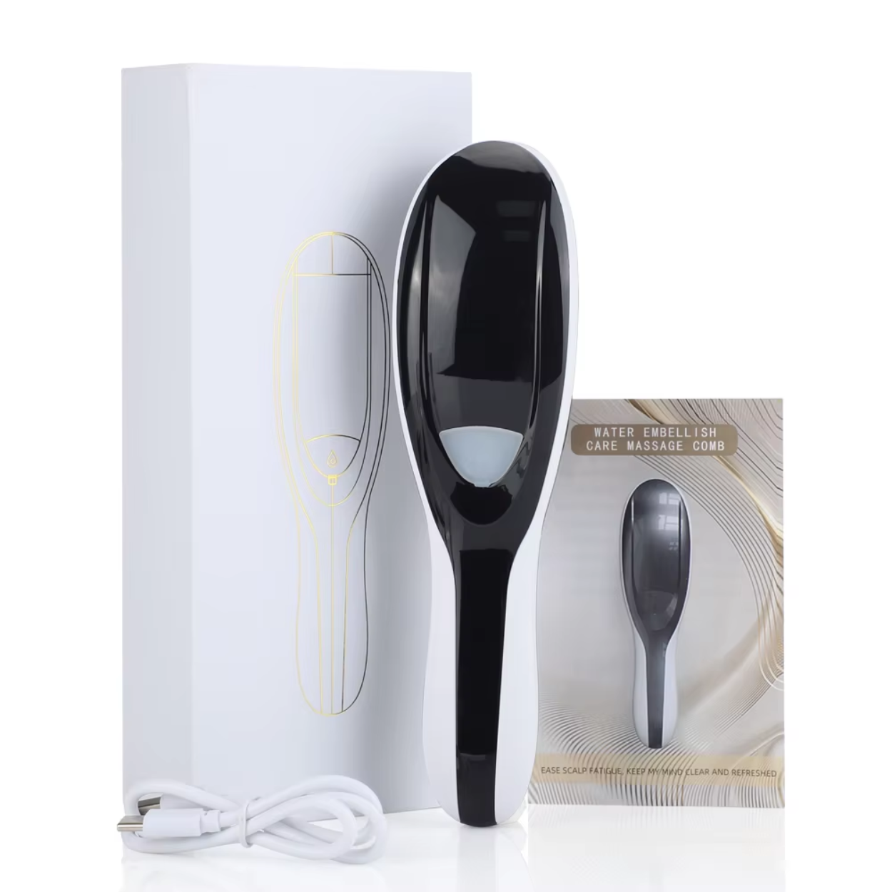 Peigne de Massage Capillaire 3-en-1 - Soin Intensif pour Cheveux Épais et Sains