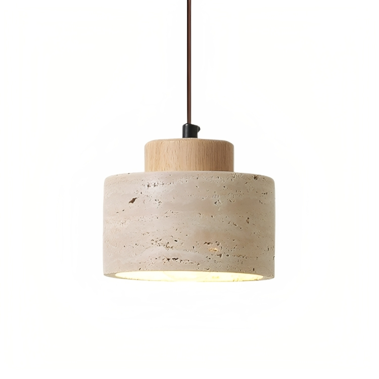 Lampe Suspendue en Pierre de Travertin | Élégance Organique et Atmosphère Chaleureuse