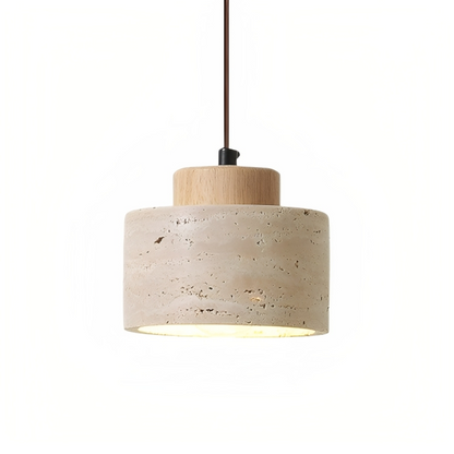 Lampe Suspendue en Pierre de Travertin | Élégance Organique et Atmosphère Chaleureuse