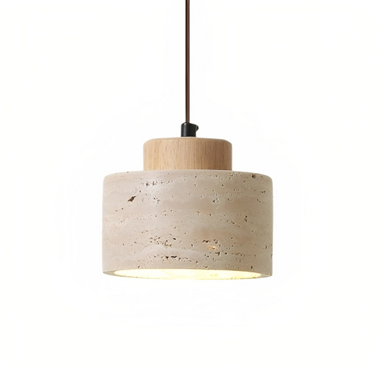 Lampe Suspendue en Pierre de Travertin | Élégance Organique et Atmosphère Chaleureuse