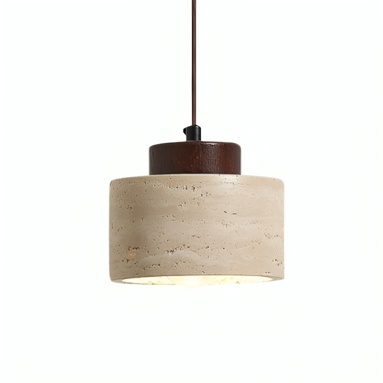 Lampe Suspendue en Pierre de Travertin | Élégance Organique et Atmosphère Chaleureuse
