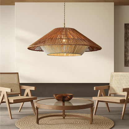 Lampe Suspendue en Bambou Tissé | Élégance Naturelle et Atmosphère Cozy