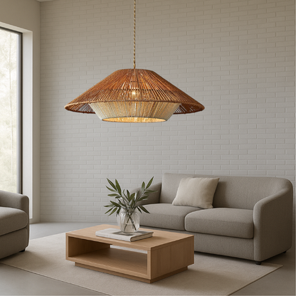 Lampe Suspendue en Bambou Tissé | Élégance Naturelle et Atmosphère Cozy