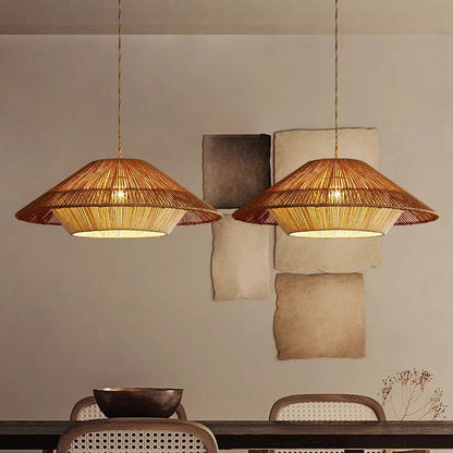 Lampe Suspendue en Bambou Tissé | Élégance Naturelle et Atmosphère Cozy