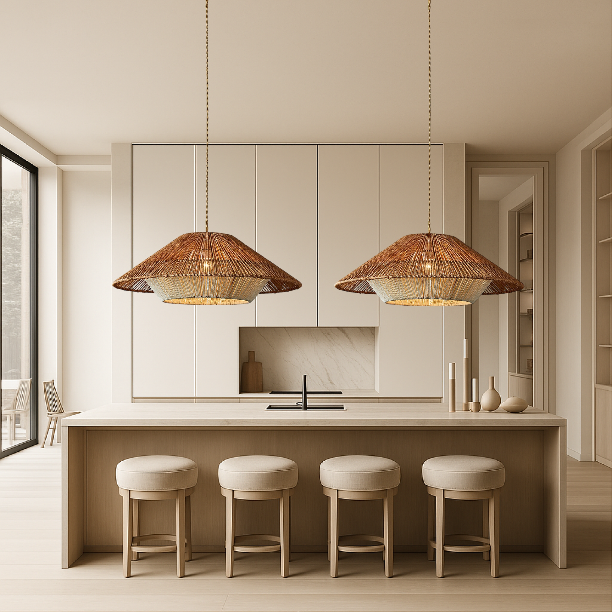 Lampe Suspendue en Bambou Tissé | Élégance Naturelle et Atmosphère Cozy