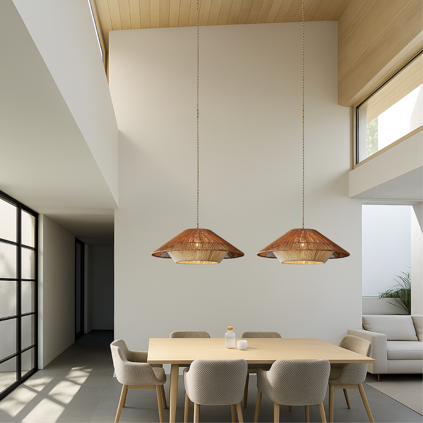 Lampe Suspendue en Bambou Tissé | Élégance Naturelle et Atmosphère Cozy