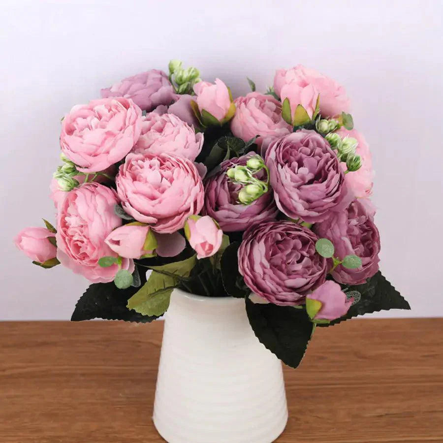 Arrangement de Pivoines en Soie | Élégance Intemporelle et Entretien Facile