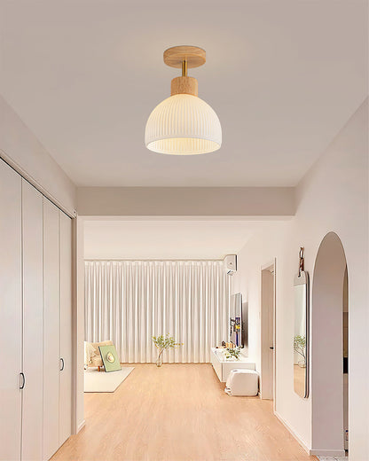 Plafonnier en Bois Élégant | Atmosphère Apaisante et Chic