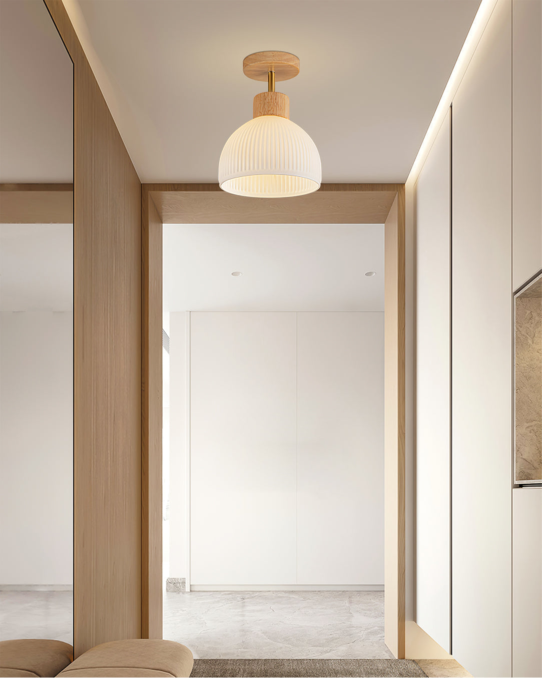 Plafonnier en Bois Élégant | Atmosphère Apaisante et Chic