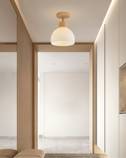 Plafonnier en Bois Élégant | Atmosphère Apaisante et Chic