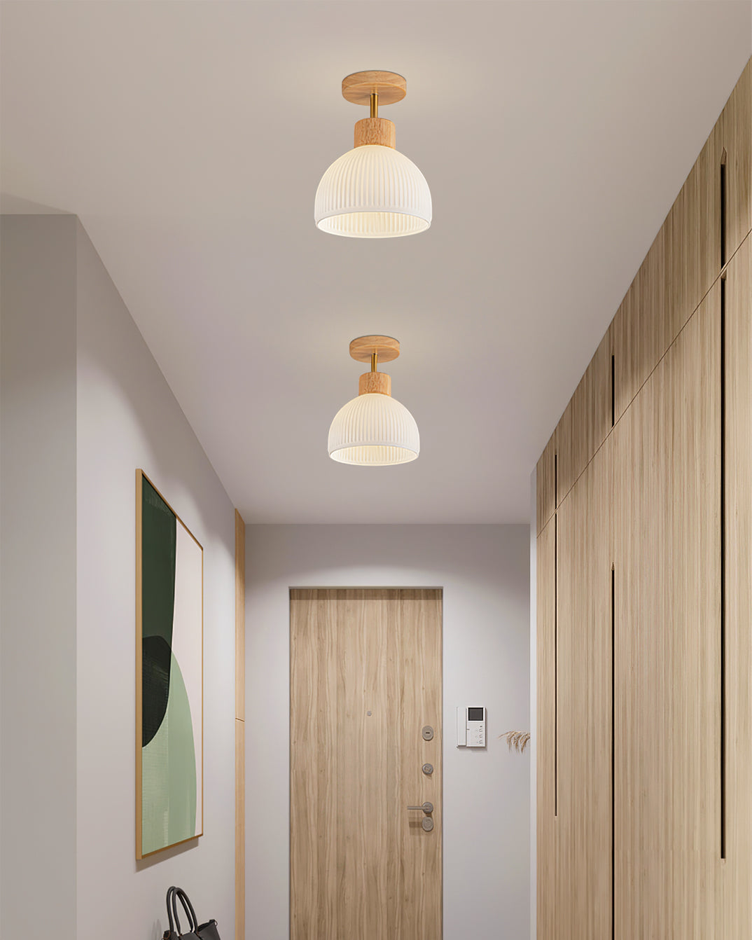Plafonnier en Bois Élégant | Atmosphère Apaisante et Chic