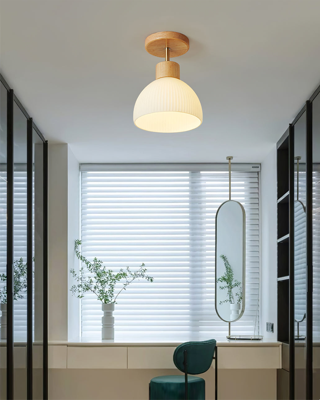Plafonnier en Bois Élégant | Atmosphère Apaisante et Chic