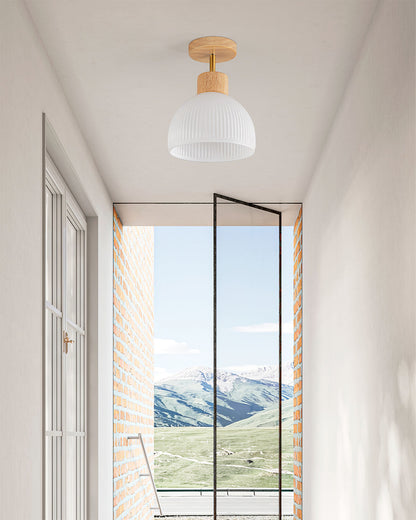 Plafonnier en Bois Élégant | Atmosphère Apaisante et Chic