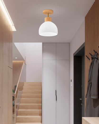Plafonnier en Bois Élégant | Atmosphère Apaisante et Chic
