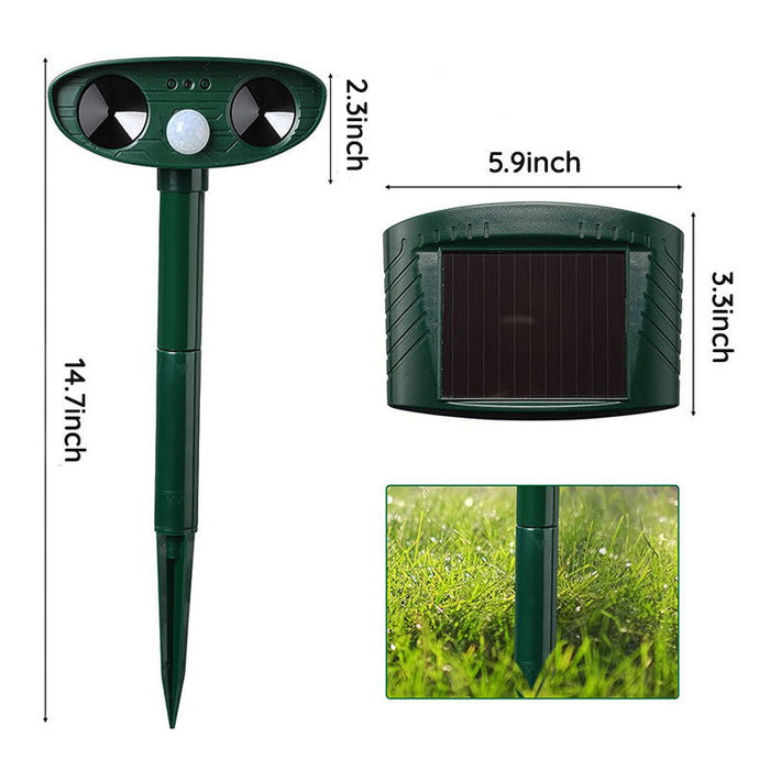 Répulsif Ultrasonique Solaire pour Nuisibles | Écologique et Sûr pour Votre Jardin