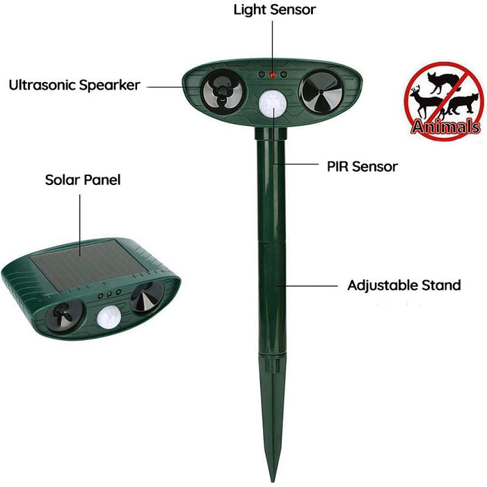 Répulsif Ultrasonique Solaire pour Nuisibles | Écologique et Sûr pour Votre Jardin