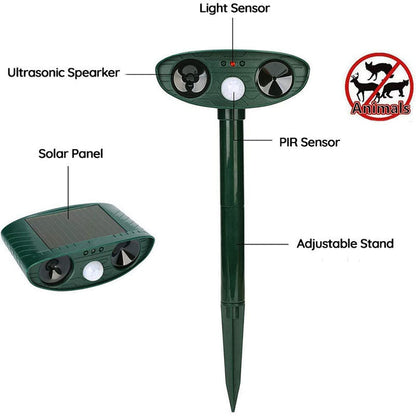 Répulsif Ultrasonique Solaire pour Nuisibles | Écologique et Sûr pour Votre Jardin