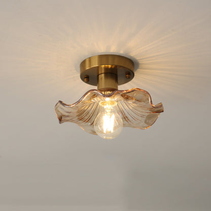 Suspension Contemporaine en Verre Hibiscus | Élégance Naturelle et Atmosphère Chaleureuse