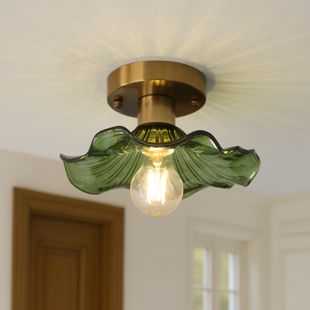 Suspension Contemporaine en Verre Hibiscus | Élégance Naturelle et Atmosphère Chaleureuse