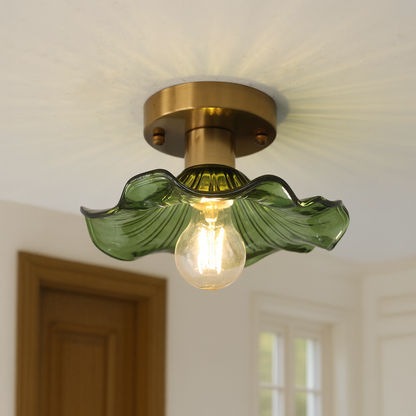 Suspension Contemporaine en Verre Hibiscus | Élégance Naturelle et Atmosphère Chaleureuse