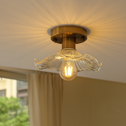 Suspension Contemporaine en Verre Hibiscus | Élégance Naturelle et Atmosphère Chaleureuse