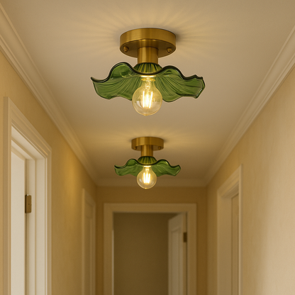 Suspension Contemporaine en Verre Hibiscus | Élégance Naturelle et Atmosphère Chaleureuse