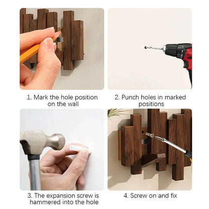 Porte-manteau mural en Bois | Élégant et Pratique pour Entrée Organisée