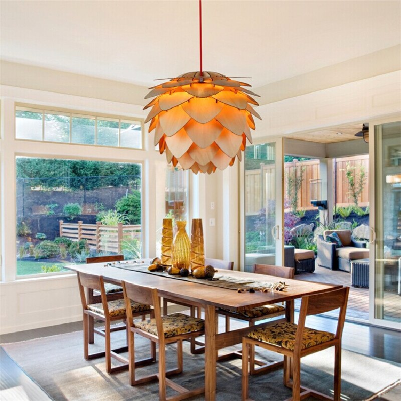 Lampe Suspendue en Bois Rustique | Ambiance Conviviale et Artisanale