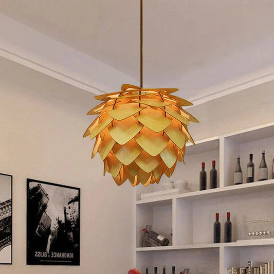 Suspension en Bois Rustique | Éclairage Naturel et Artisanat Unique