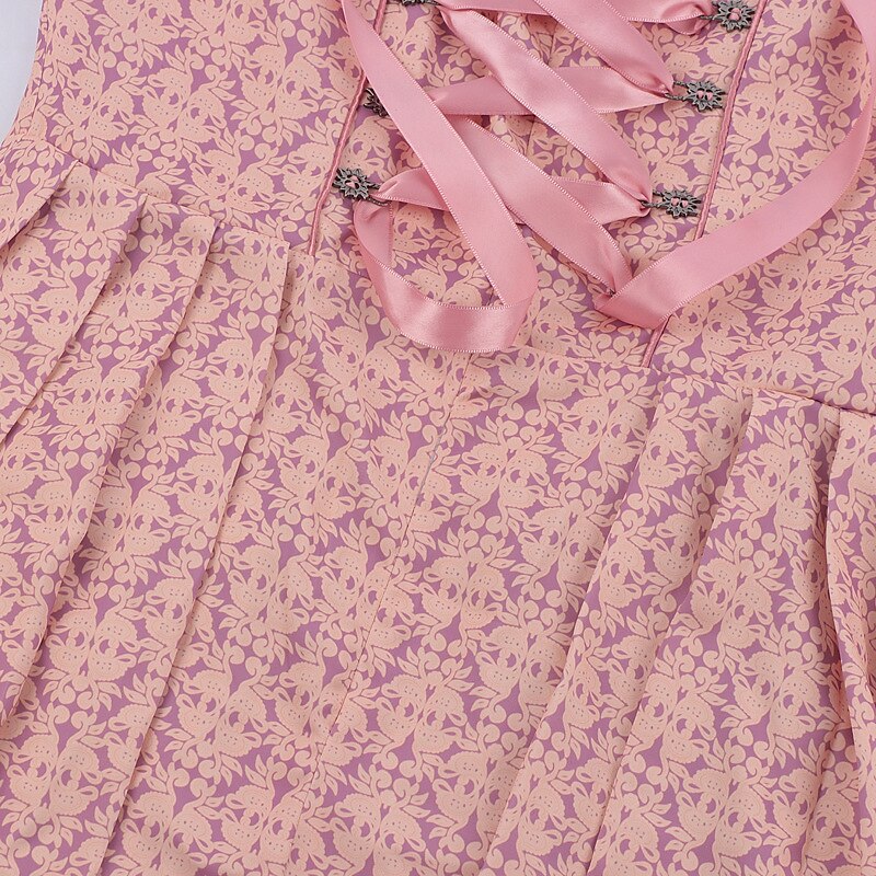 Robe Dirndl Rose Traditionnelle | Avec Tablier Brodé et Blouse Élégante